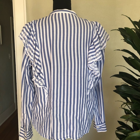 GAP Striped Ruffled Shirt - Picture 6 of 9